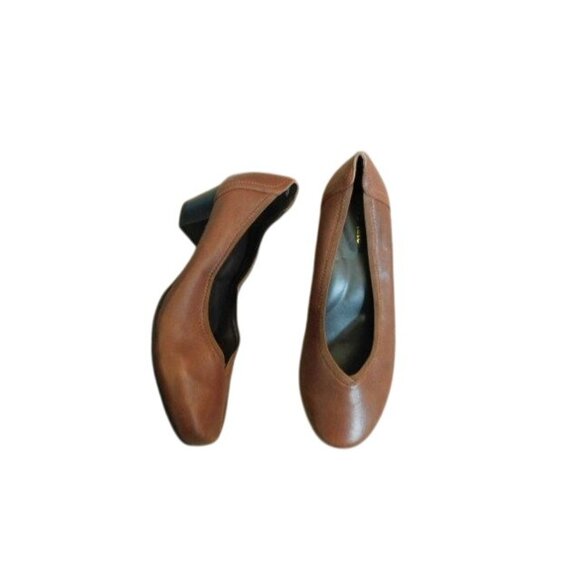David Tate Size 9WW Brown Leather Heels Shoes NEW - Picture 1 of 4